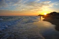 A beautiful sunset on the beach of San Carlos Sonora. Royalty Free Stock Photo